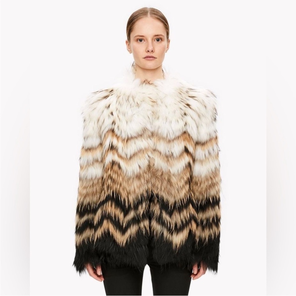 NWT Theory Cassius Tersk genuine raccoon fur coat size M